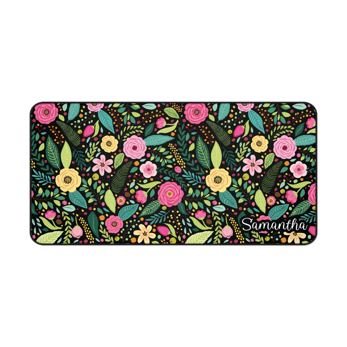 Personalized Hibiscus Floral Desk Mat | Elegant Floral Desk Mat | Chic Botanical Desk Mat | Cute Desk Pad
