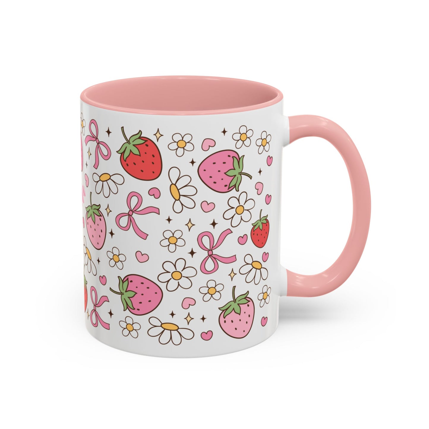 Cute Spring Strawberries Personalized Coffee Mug (11oz) | Strawberries Mug