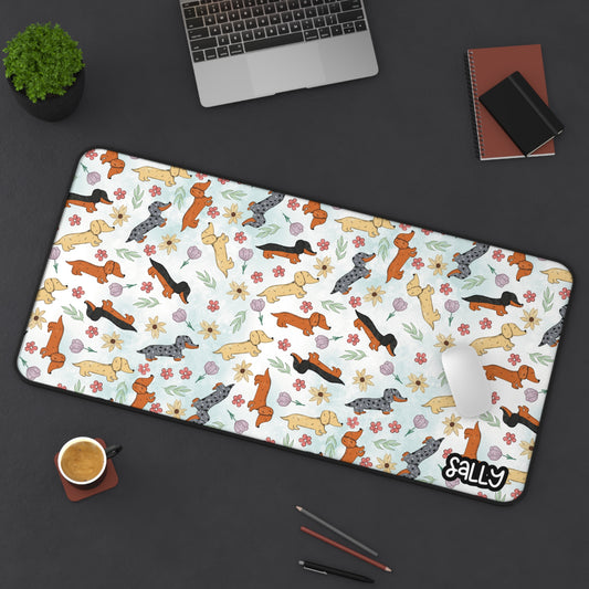 Cute Dachshund Dog Pattern Desk Mat - Perfect for Pet Lovers and Home Offices