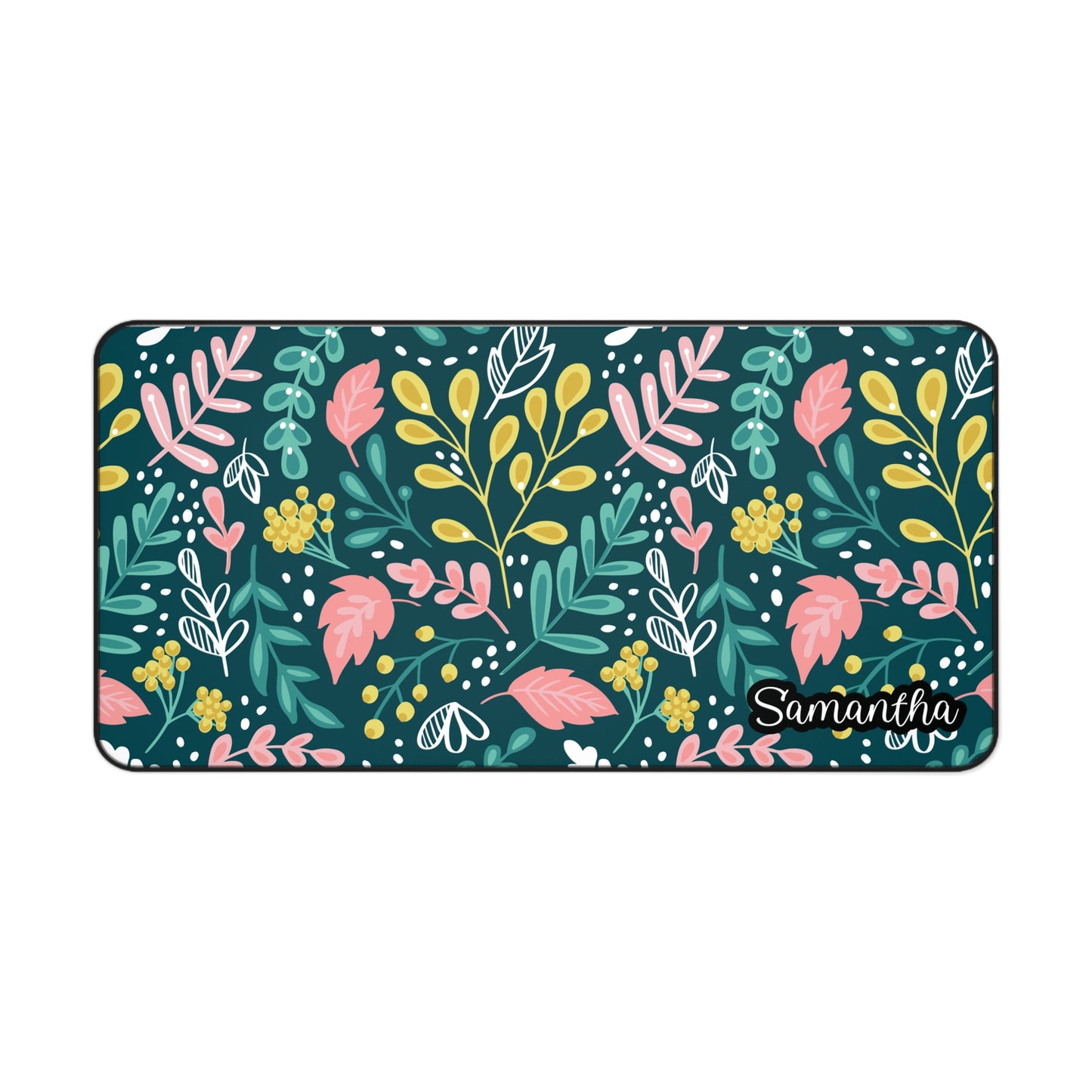 Personalized Plant Leaves Desk Mat | Cute Desk Pad