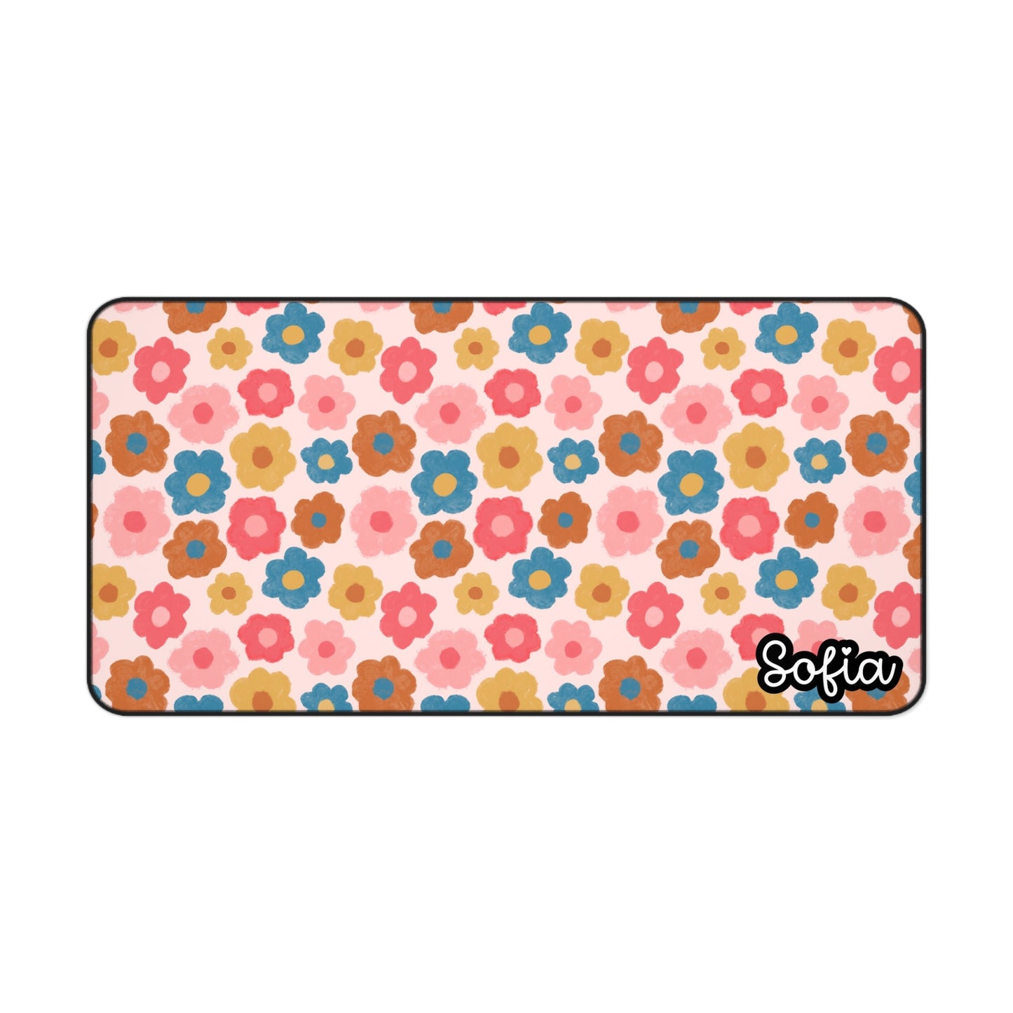 Boho Daisy Desk Mat - Cute Desk Accessory, Office Décor, Personalized Gift, Study Space, Computer Mat