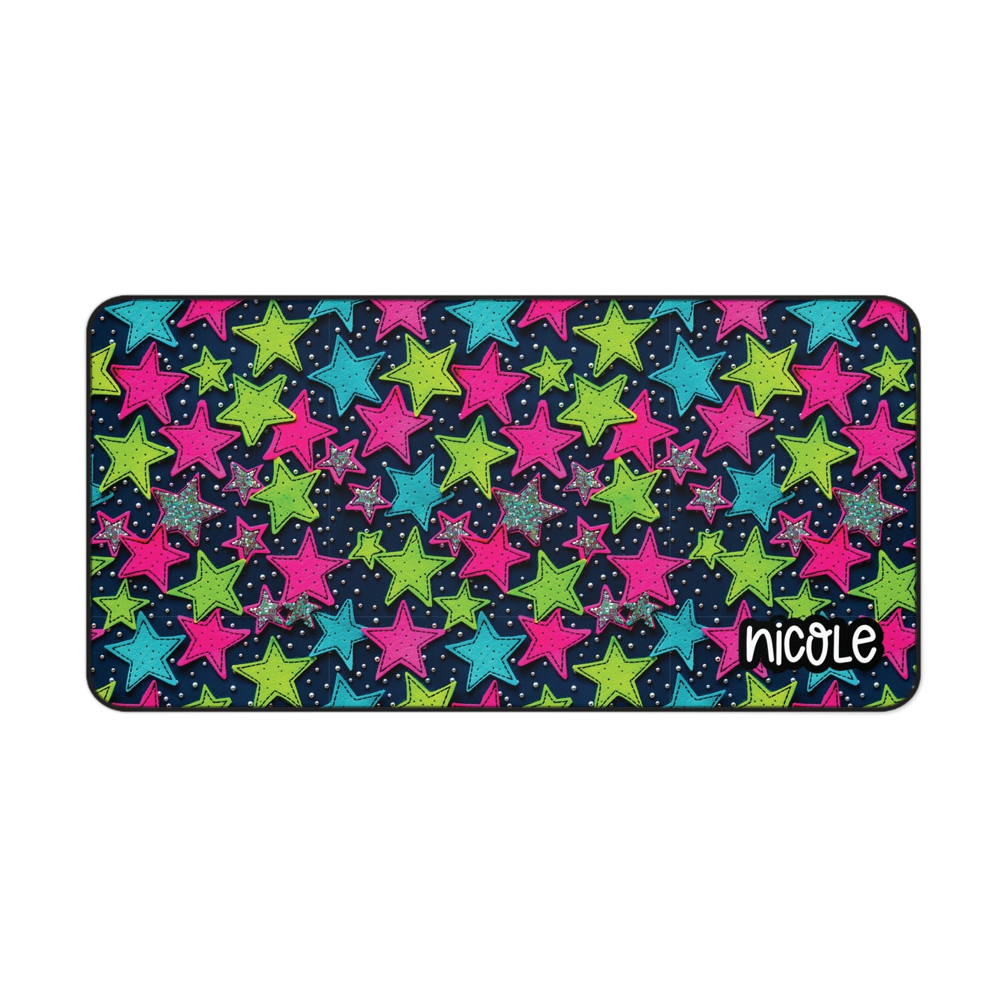 Personalized Cute Colorful Stars Desk Mat | Cute Desk Pads