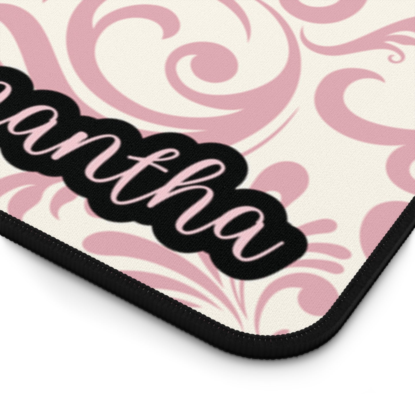 Personalized Elegant Pink Vintage Desk Mat | Cute Desk Pad