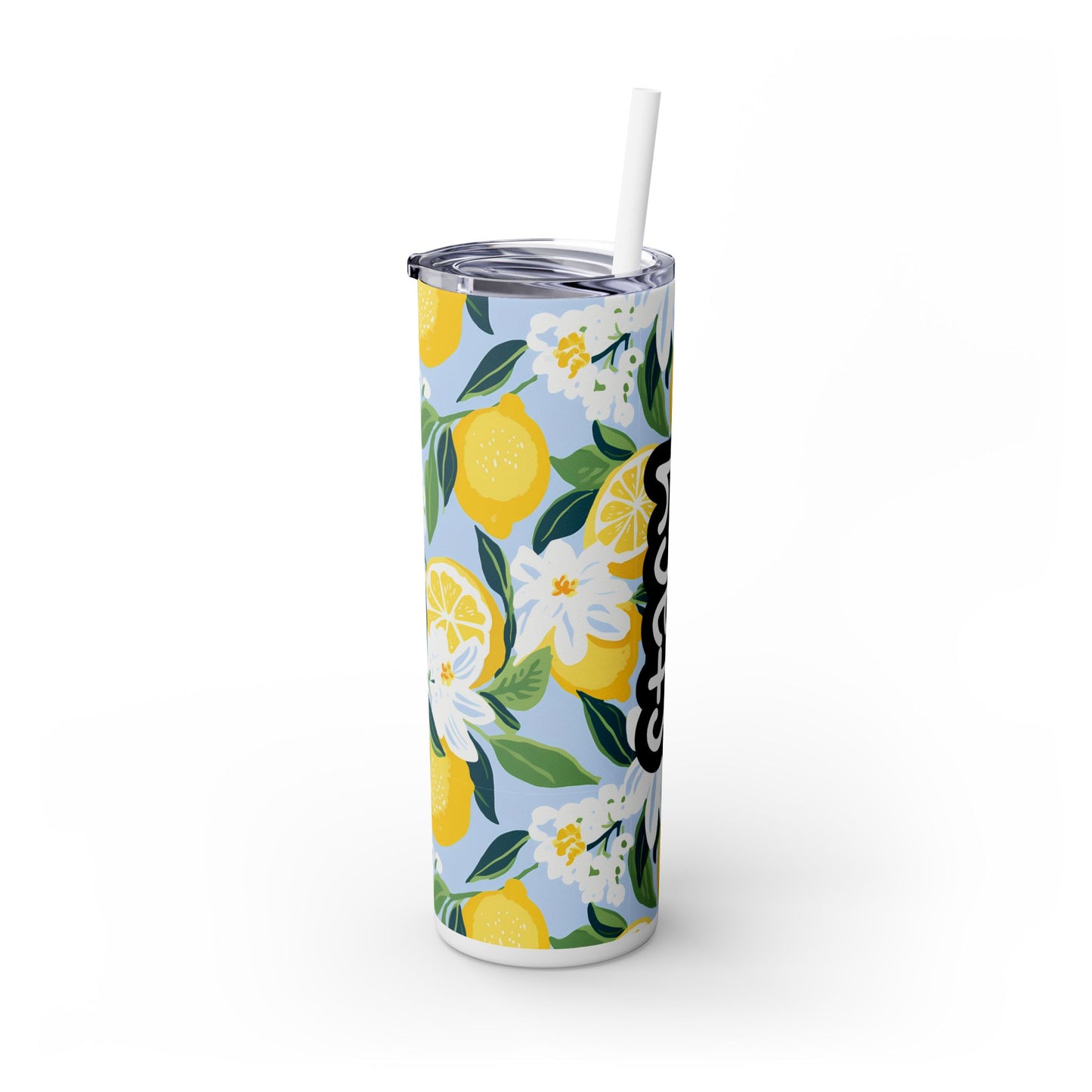 Personalized Lemon Lime Skinny Tumbler with Straw, 20oz