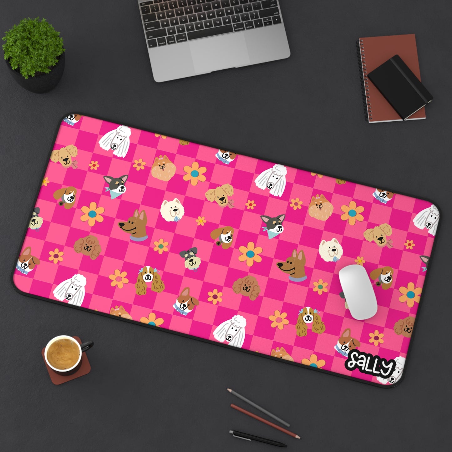 Cute Dog Pattern Desk Mat - Perfect for Pet Lovers and Home Offices