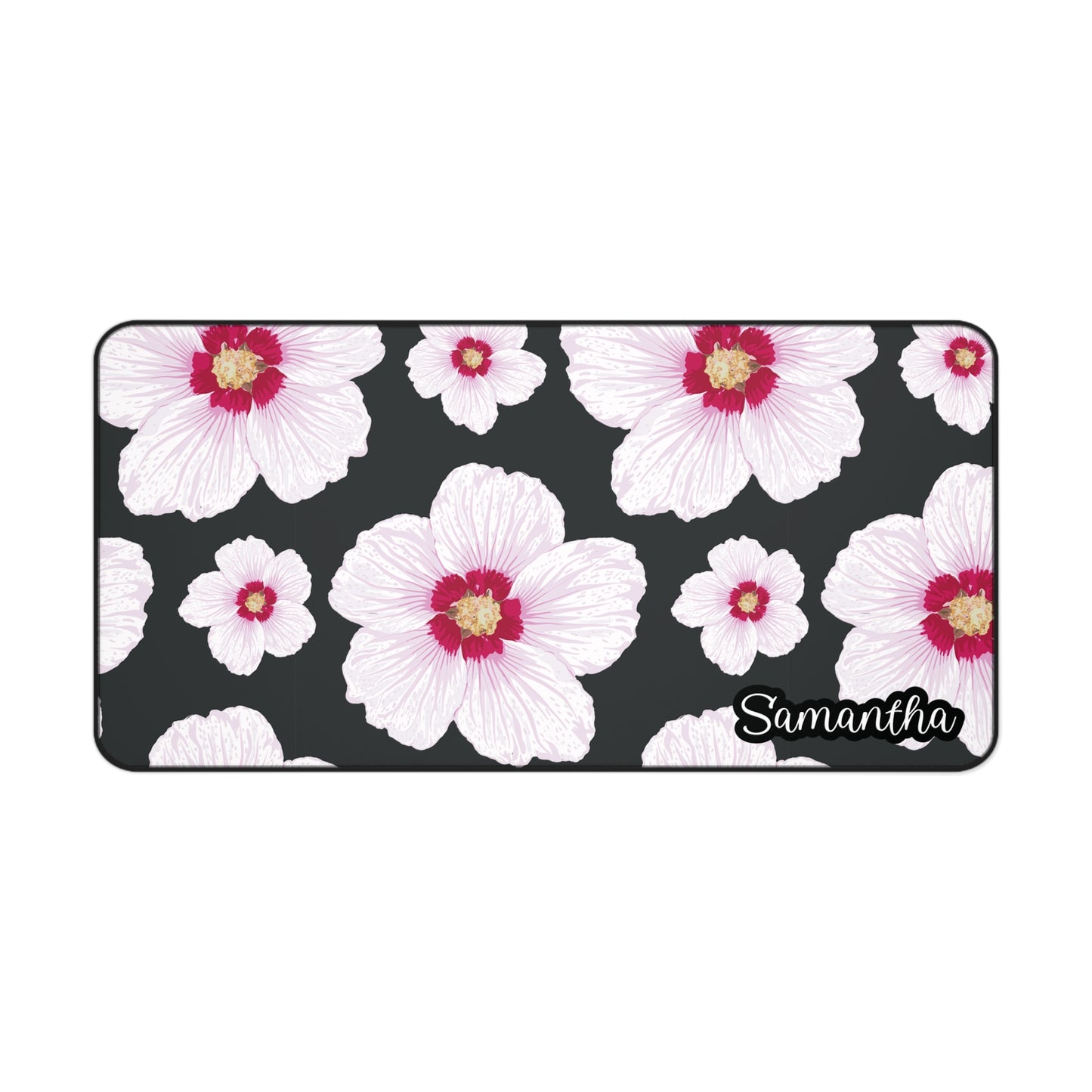 Personalized Hibiscus Flower Desk Mat | Cute Desk Pad
