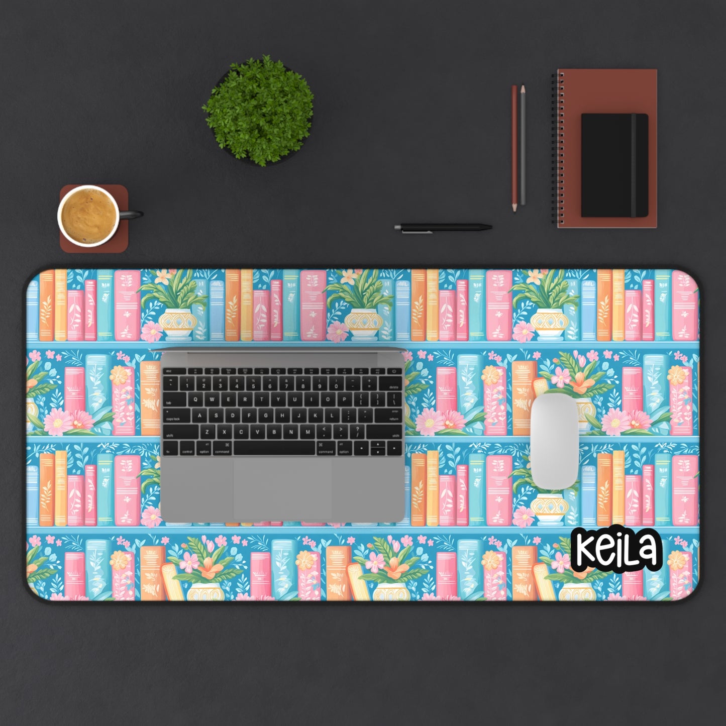 Personalized Desk Mat | Cute Booklover Desk Pads