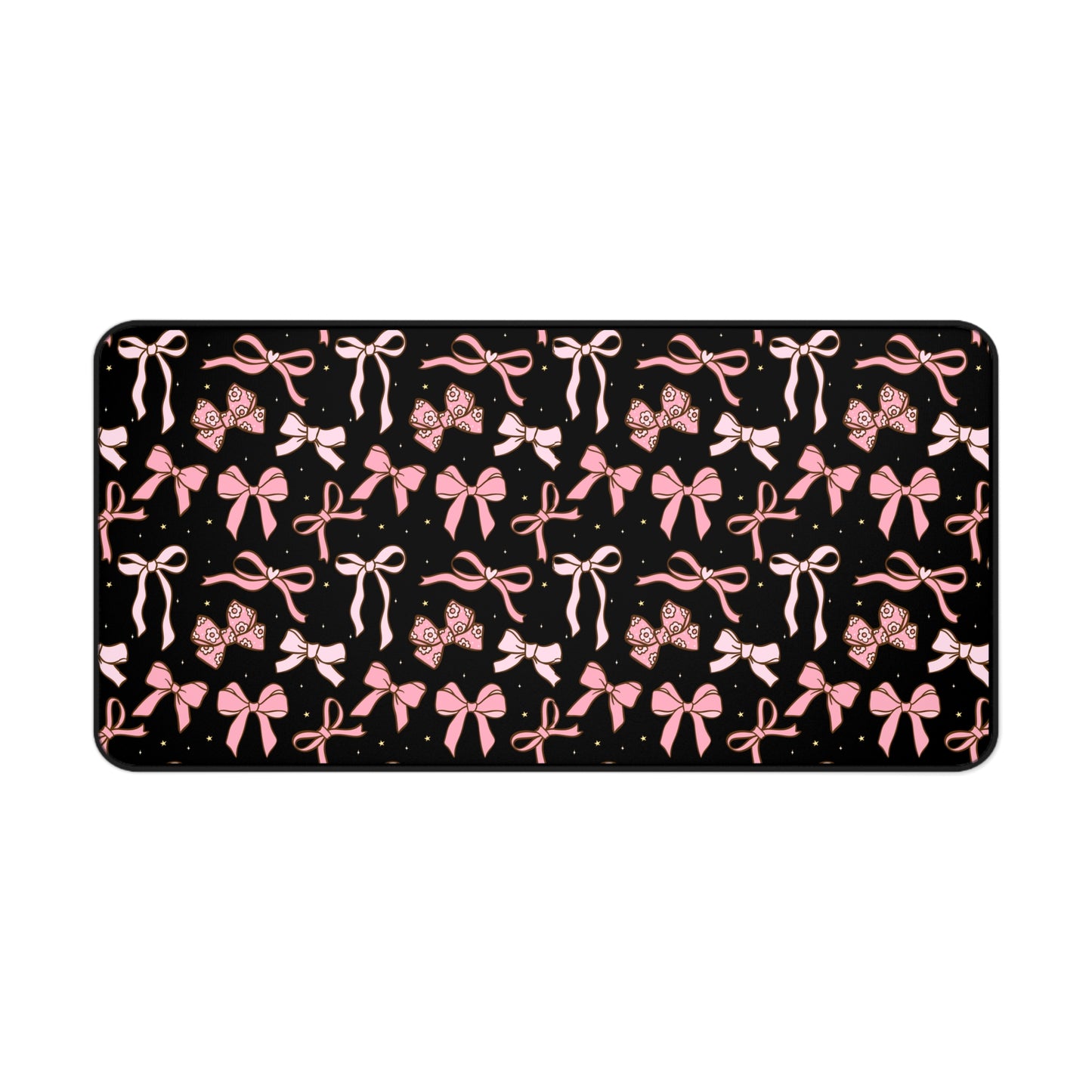 Chic Pink Bow Desk Mat - Stylish Home Office Accessory