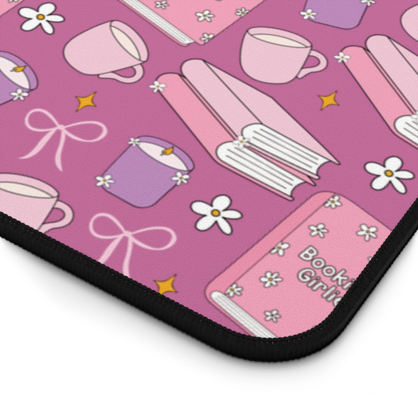Bookish Girlie Desk Mat - Light Pink