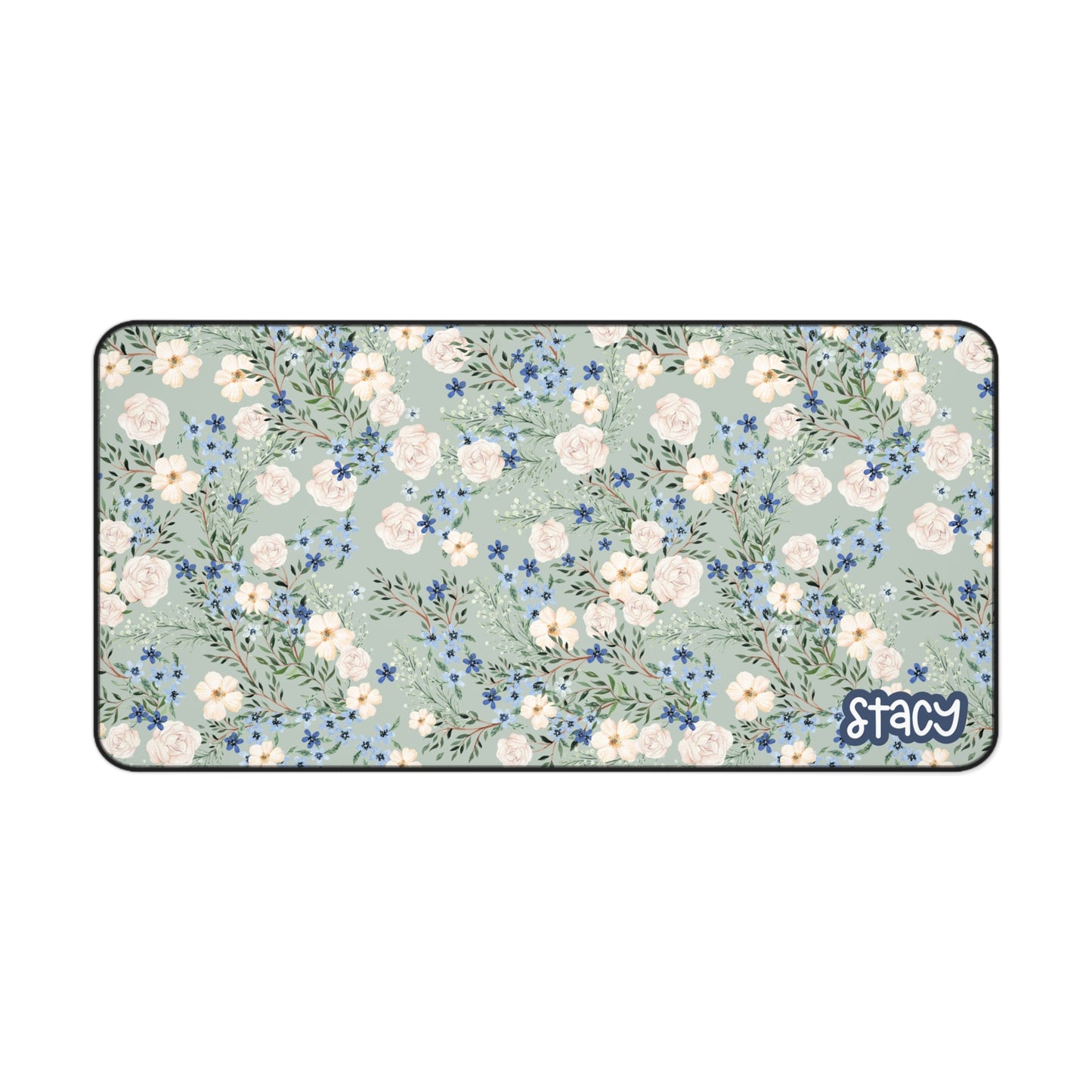 Floral Personalized Desk Mat, Office Decor, Home Office Accessories, Gift for Her, Custom Name Desk Pad