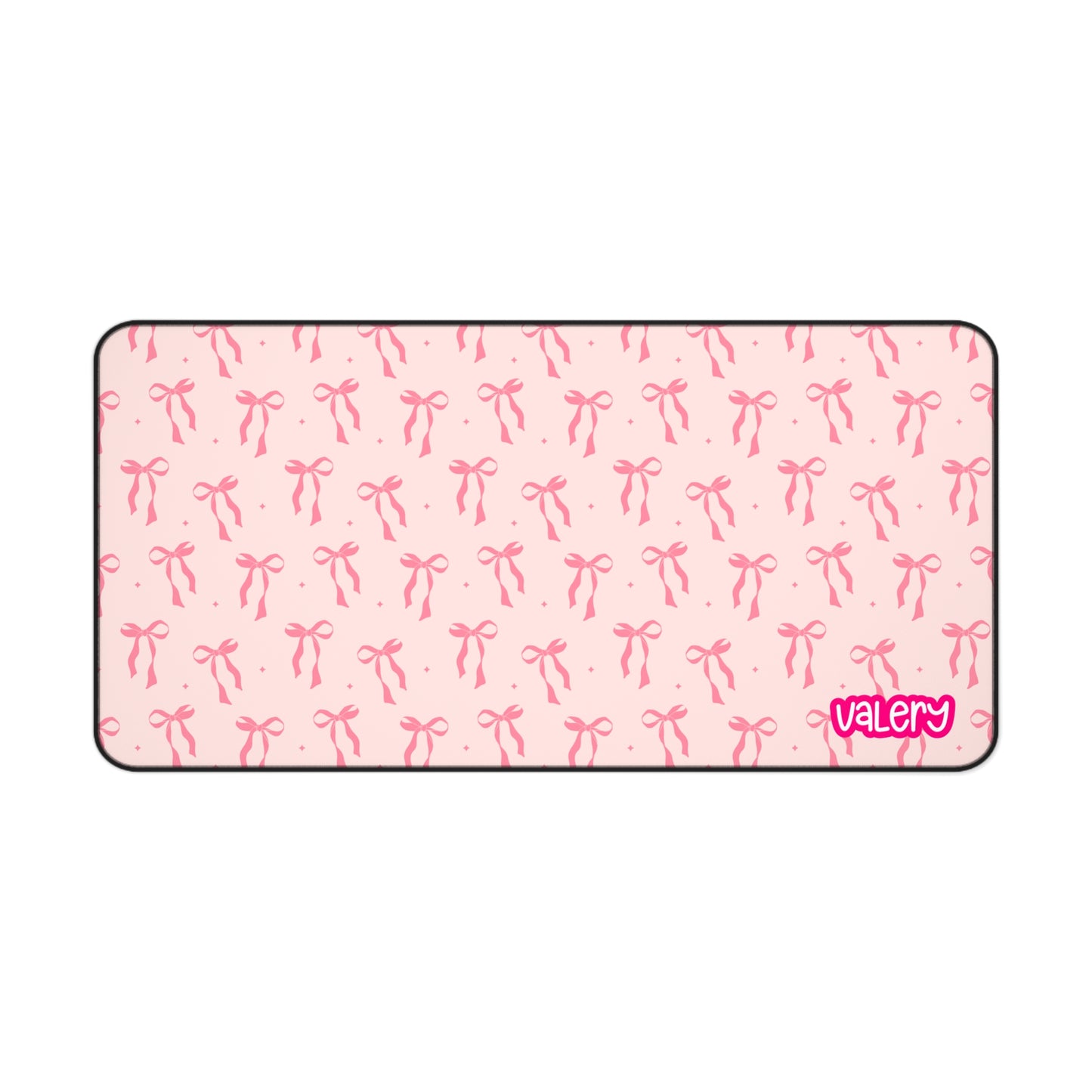 Coquette Pink Bow Design Desk Mat, Office Decor, Gift for Dancers, Home Office Accessories, Studio Mat, Ballet Lover Gift, Pink Coquette Desk Mat, Bow Lover Gift