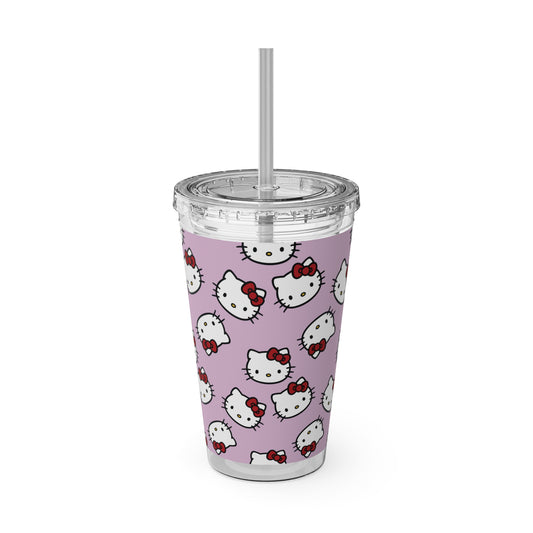 Hello Kitty Christmas Acrylic Tumbler with Lid & Straw, 16oz