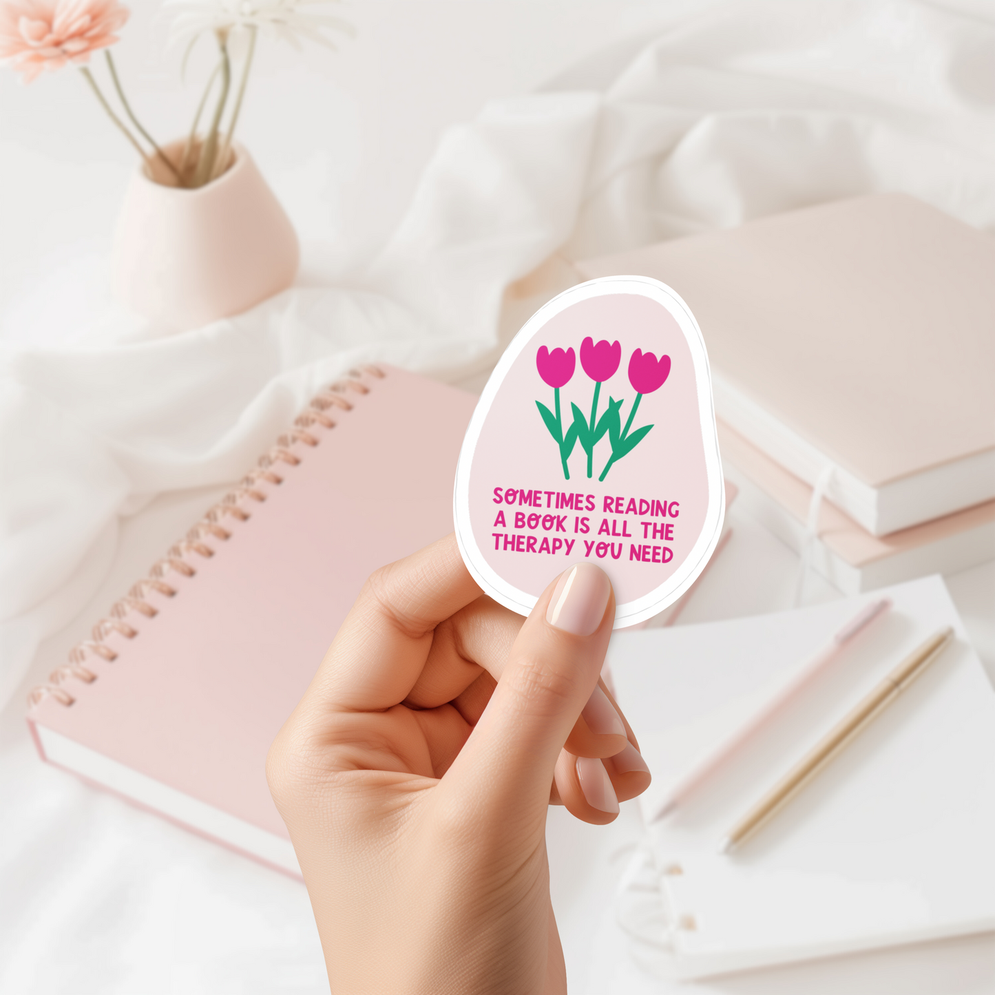 Book Therapy Sticker (water proof) 3”x4”