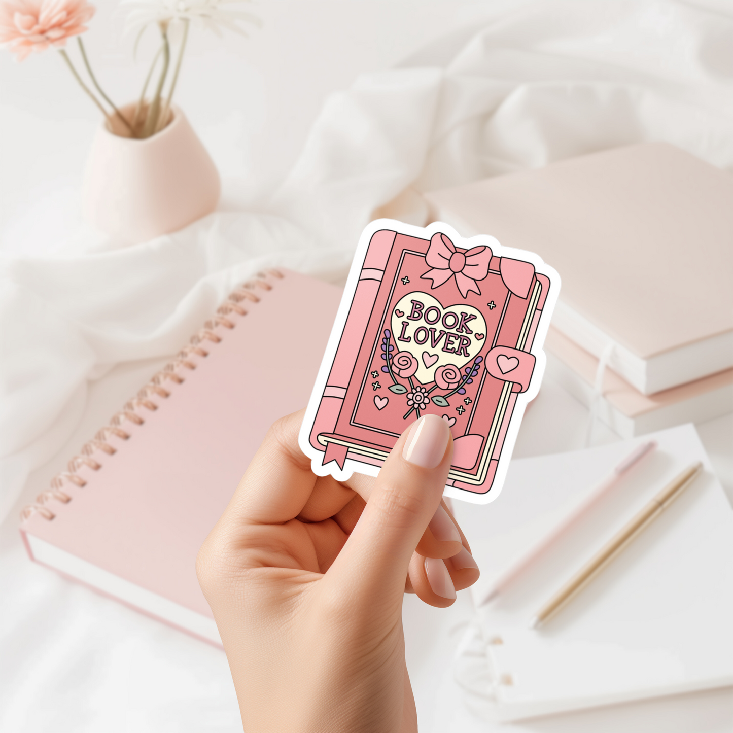 Booklover Sticker (water proof) 3”x4”