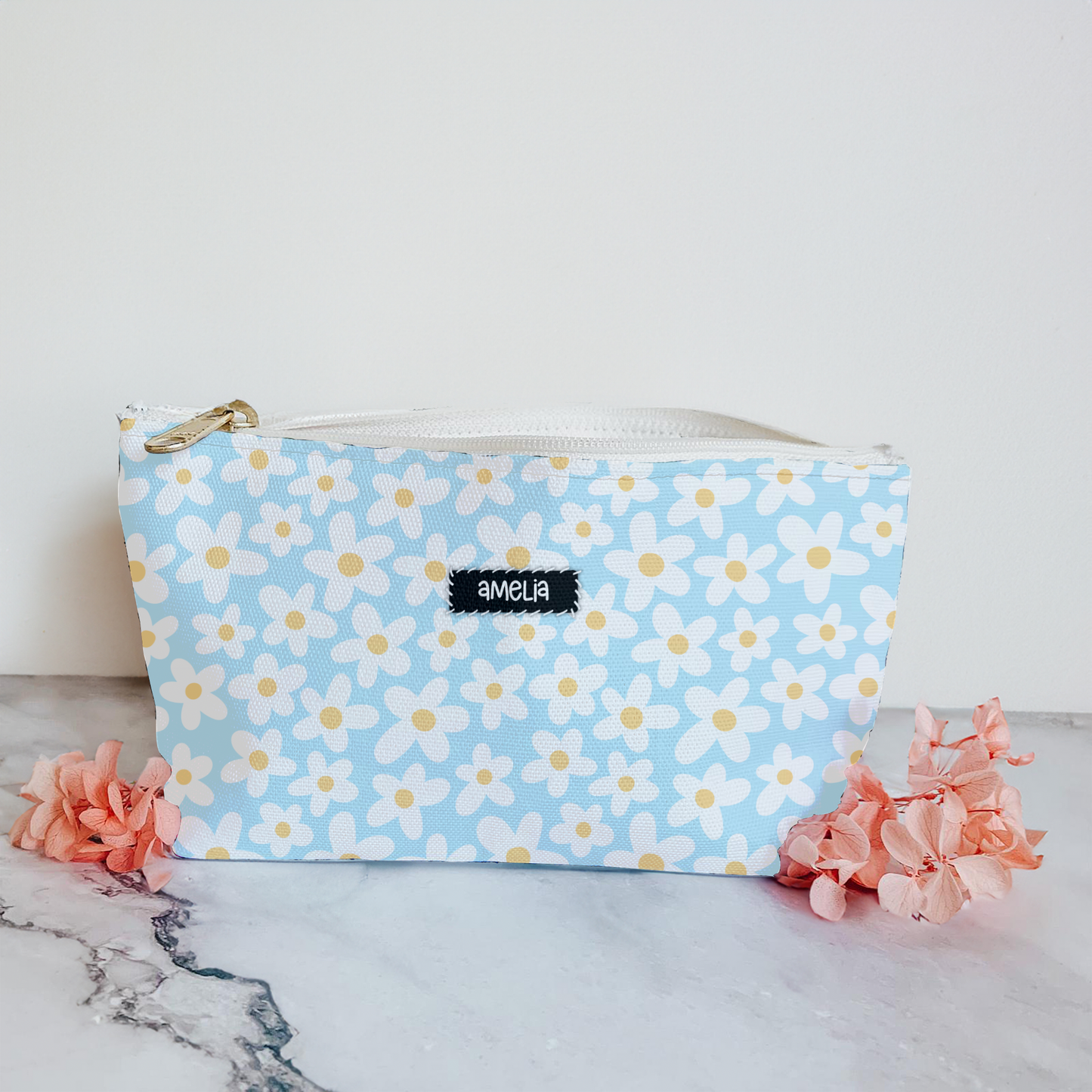 Personalized Retro Floral Pouch | Retro Floral Accesories Bag