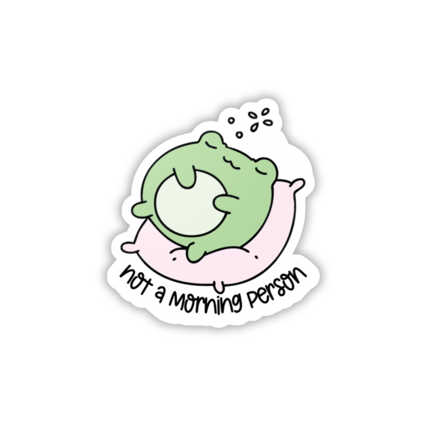 Frog Decal Sticker (waterproof) - Cute 'Not a Morning Person' Quote Kiss-Cut Vinyl Decal