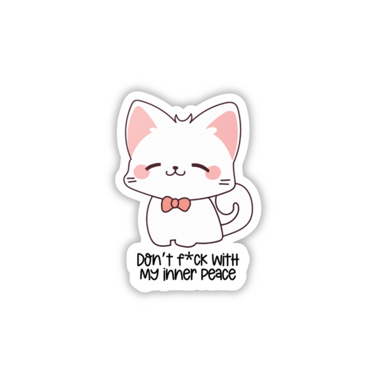 Cute Cat Sticker (waterproof) 2”x2” | Funny Cat Sticker