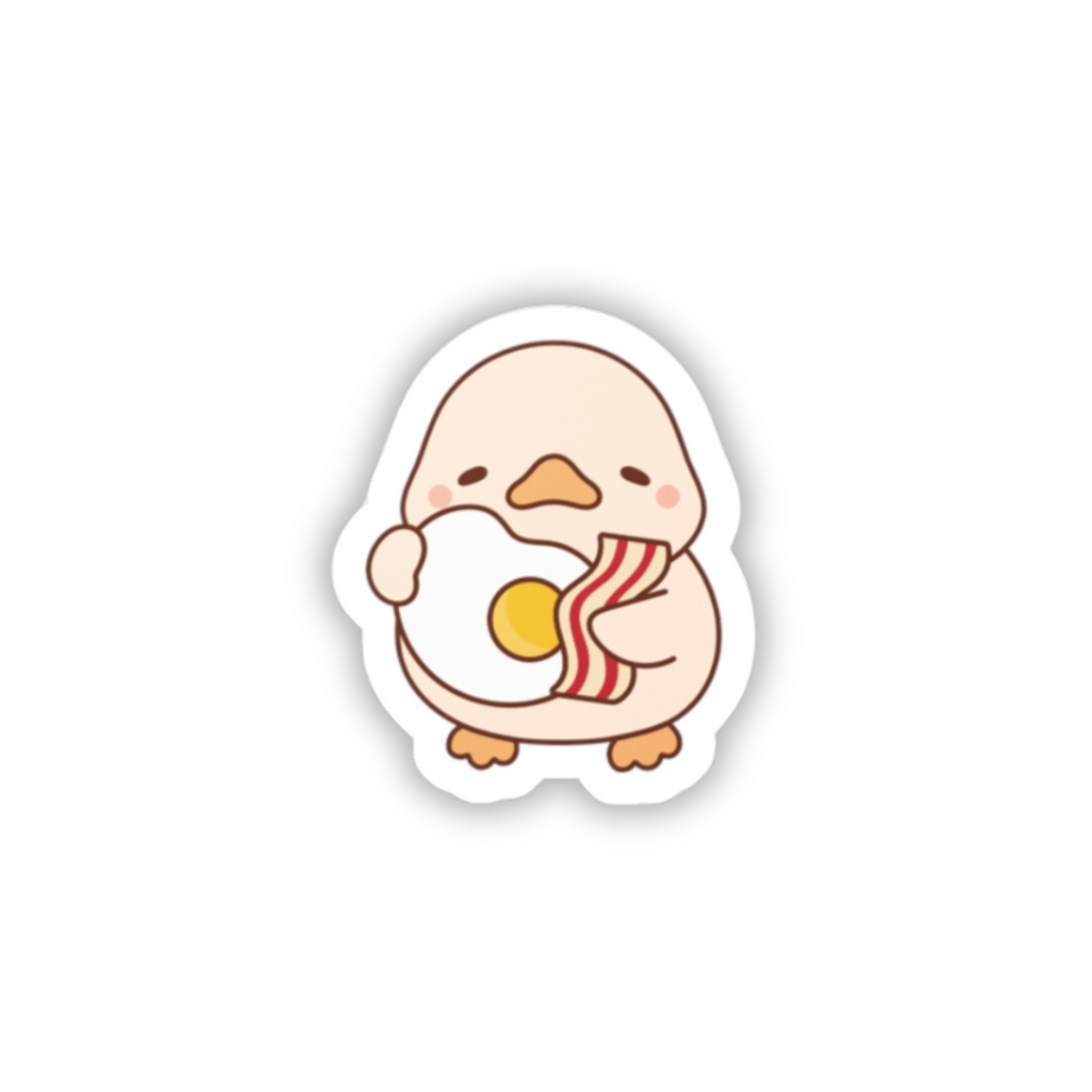 Breakfast Lover Sticker (waterproof) 1”x1” | Cute Duck Sticker