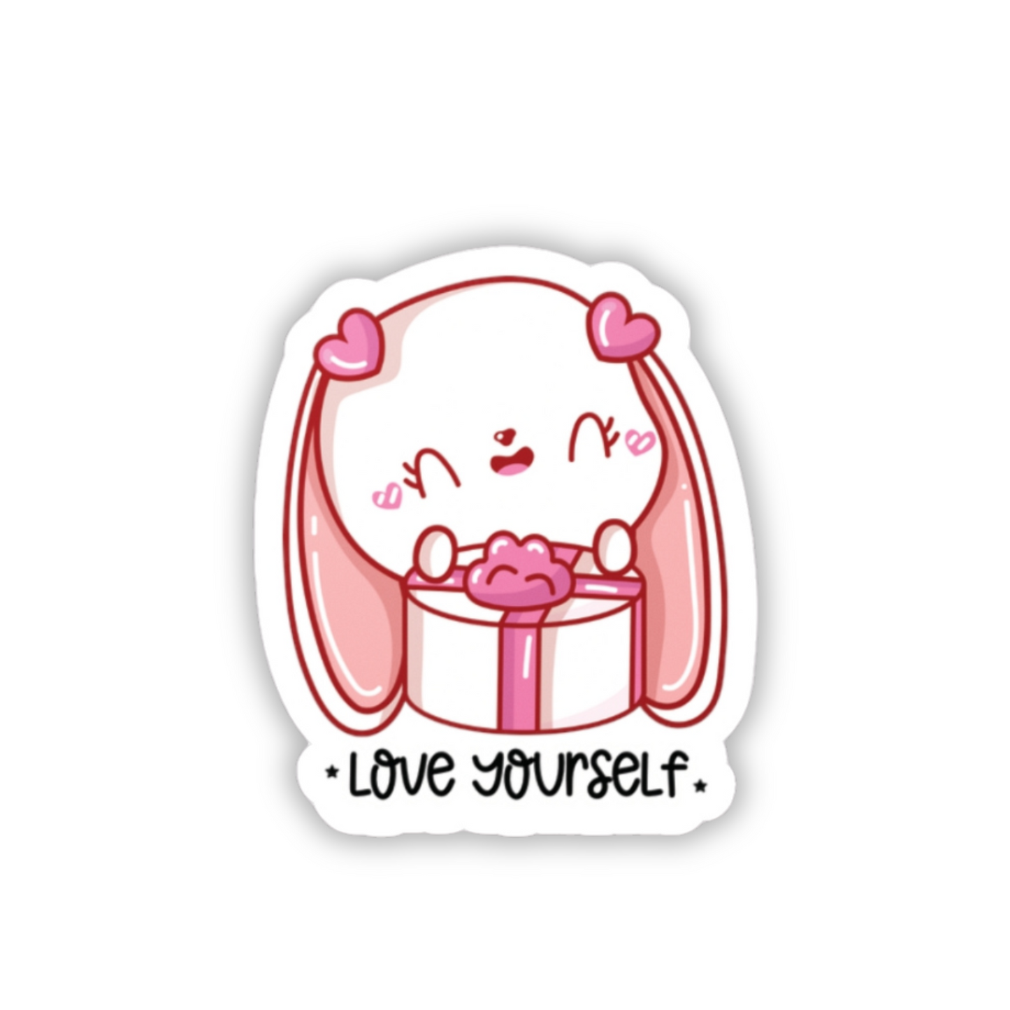 Cute Bunny Sticker (waterproof) 2”x2” | Love Yourself Sticker