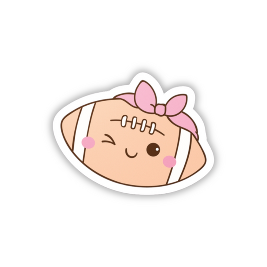 Cute Girly Football Sticker (waterproof) 2”x2”