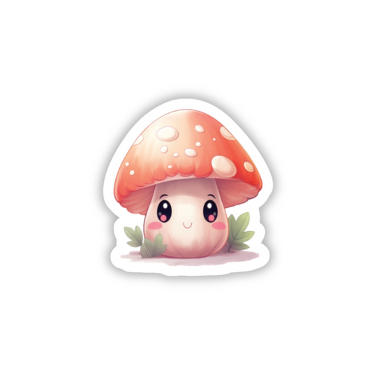 Cute Mushroom Decorative Sticker (waterproof) 2”x2”