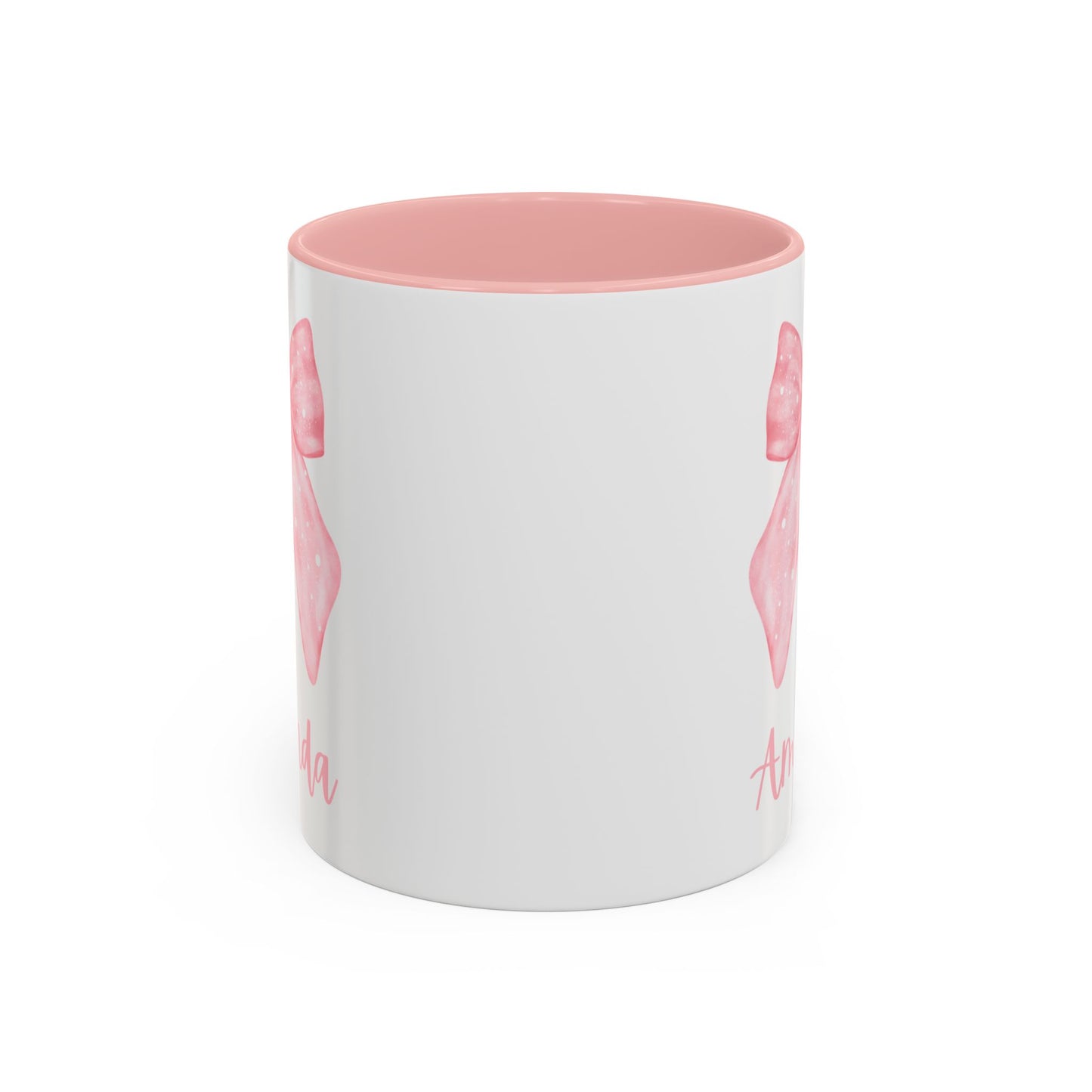 Personalized Coquette Pink Bow Coffee Mug (11oz) | Large Pink Bow Mug