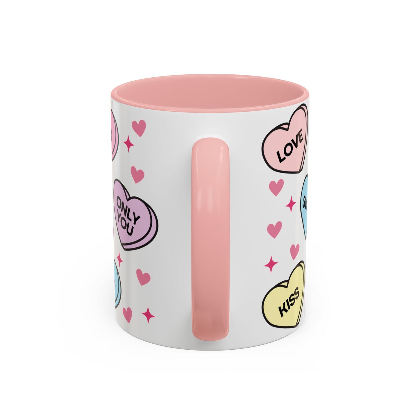 Cute Pink Valentine Coffee Mug (11oz) | Hugs & Kisses | Be Mine Mug