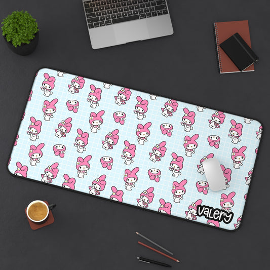 Cute My Melody Desk Mat Blue - Kawaii Gaming Mouse Pad, Office Decor, Gift for Gamers, Student Workstation