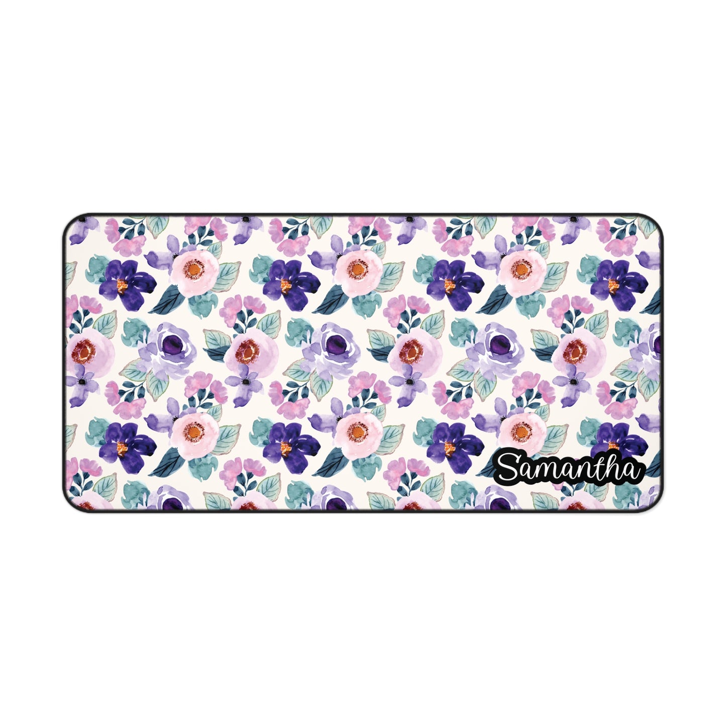 Personalized Purple Lilac Flowers Desk Mat | Cute Desk Pad