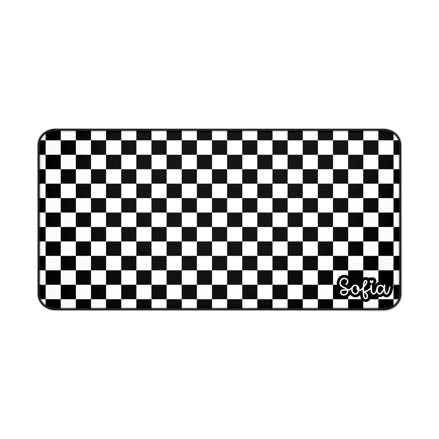 Personalized Checkerboard Desk Mat for Stylish Workspaces, Gaming, Home Office, Gift for Students, Custom Name
