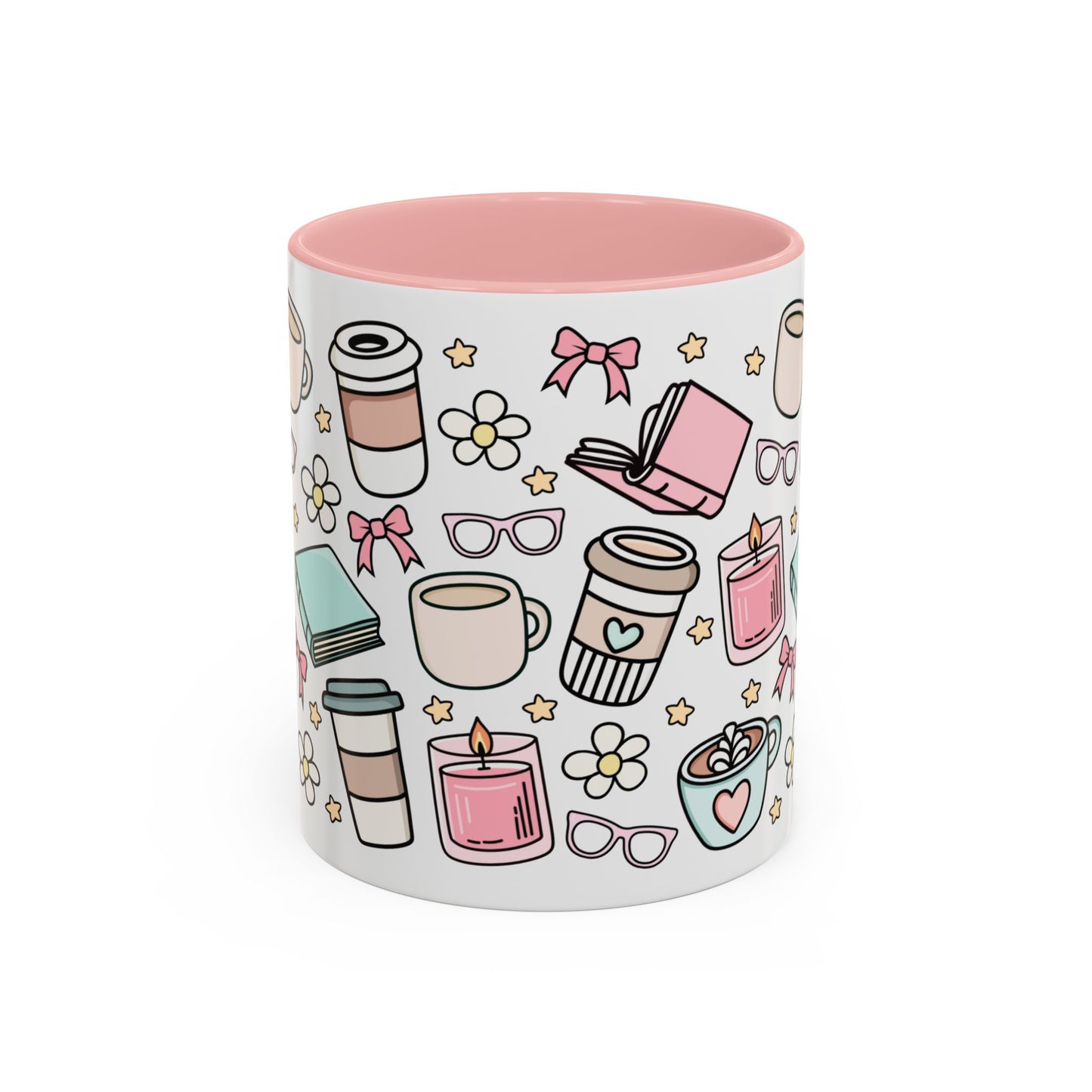 Booklover Pink Coffee Mug (11oz) | Coffee Lover Pink Mug