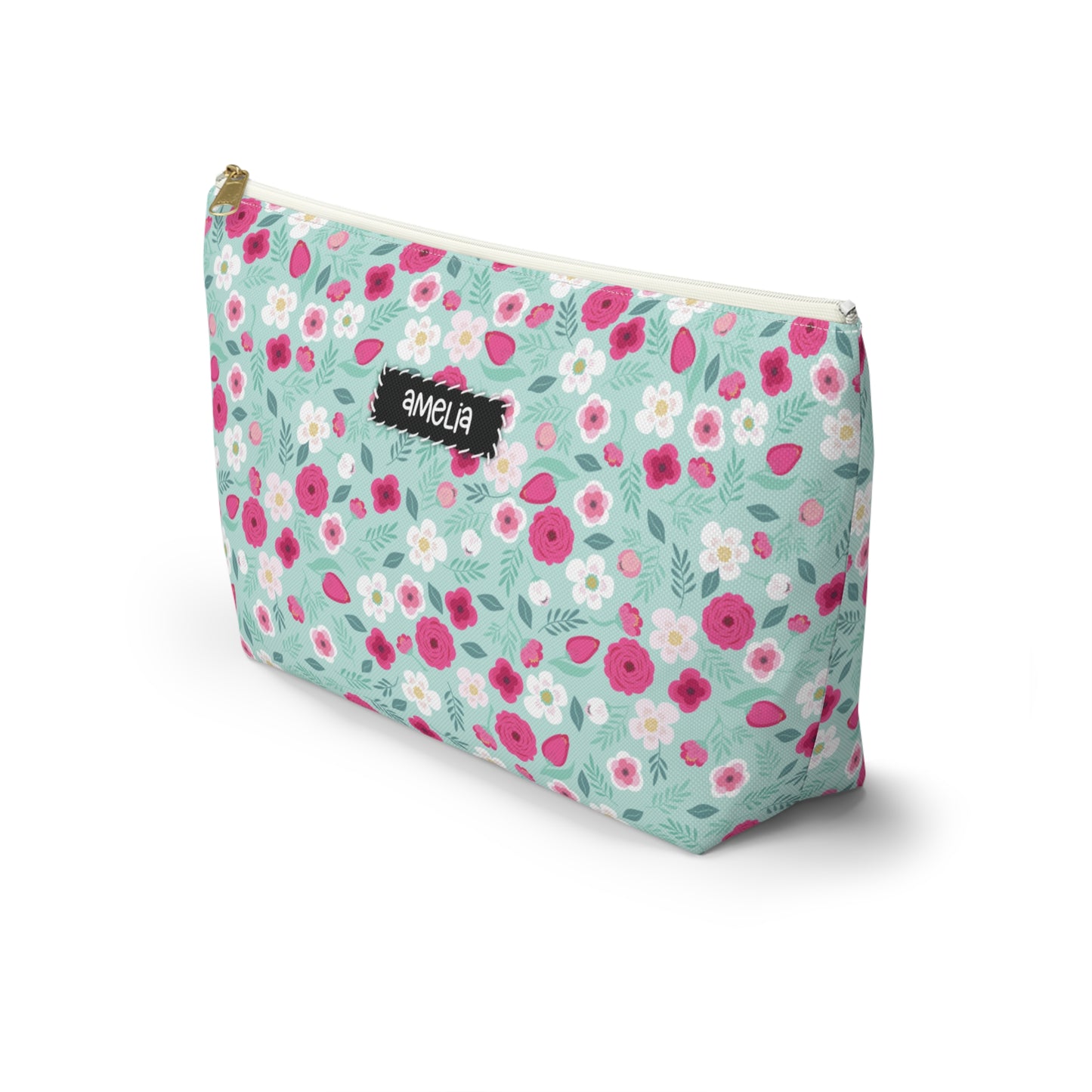 Personalized Floral Pouch | Floral Accesories Bag