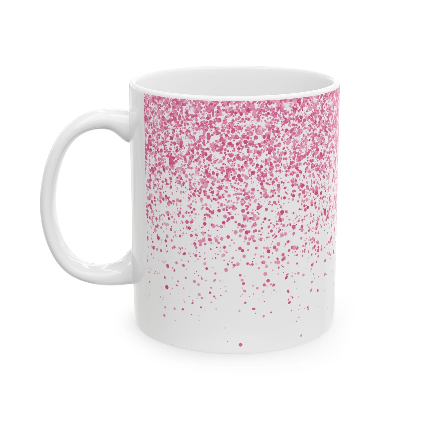Cute Personalized Pink Glitter Coffee Mug (11oz)