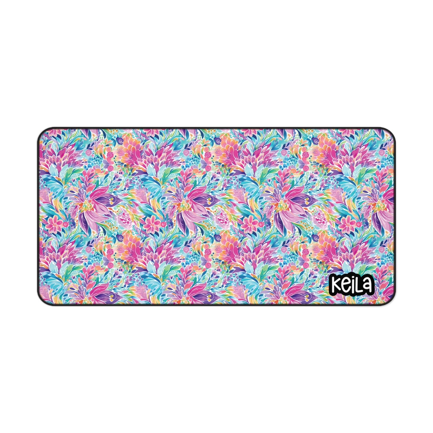 Personalized Cute Colorful Floral Desk Mat | Cute Desk Pads