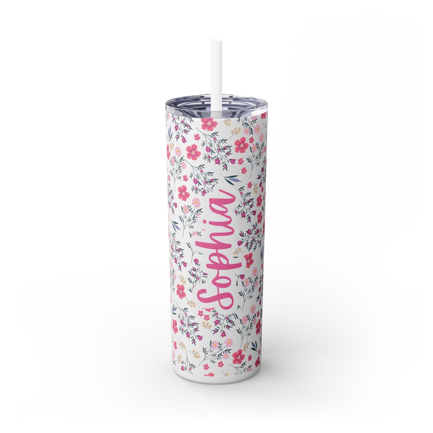 Personalized Skinny Tumbler with Straw, 20oz