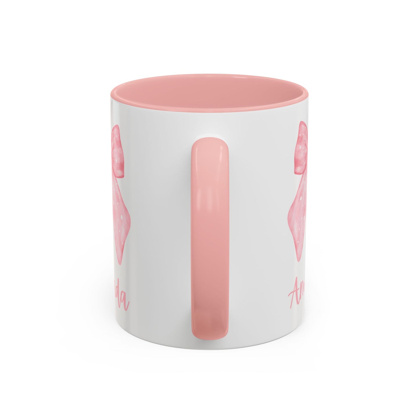 Personalized Coquette Pink Bow Coffee Mug (11oz) | Large Pink Bow Mug