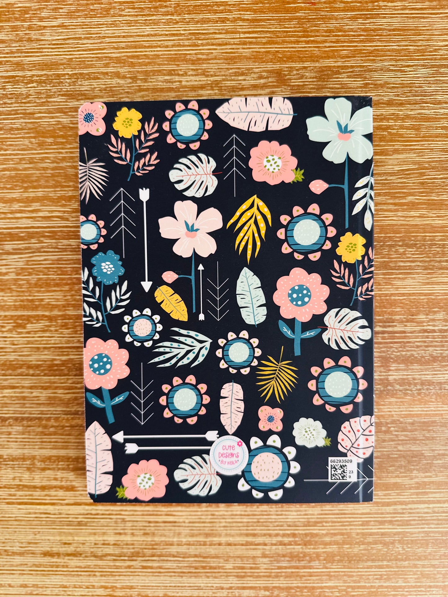 Boho Flowers Navy Blue Softcover Journal | Junk Journal | 200 pages