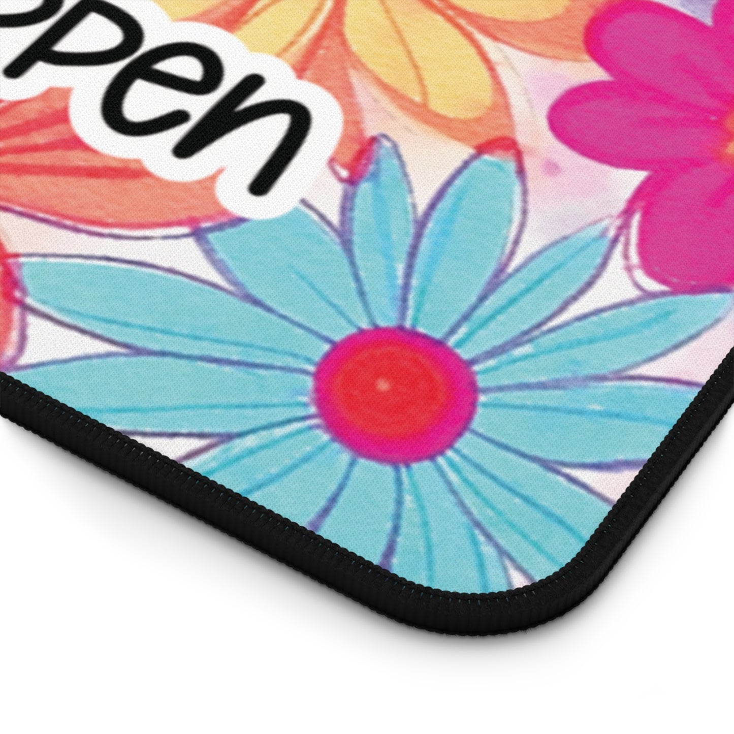 Motivational Quote Desk Mat | Colorful Floral Daisies Desk Mat | Cute Desk Pads