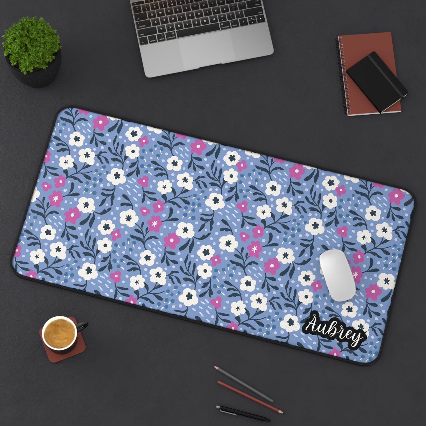Elegant Floral Personalized Desk Mat | Blossom Luxe Desk Pad| Cute Desk Pad