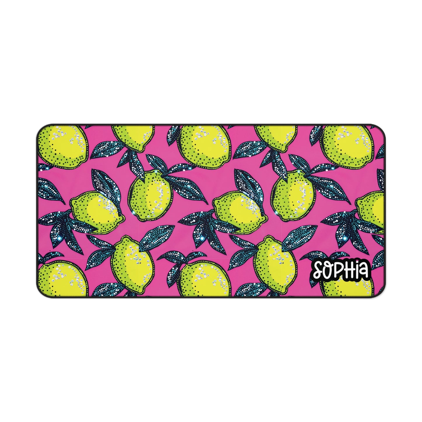 Personalized Cute Pink Lemon Themed Desk Mat | Cute Desk Pads