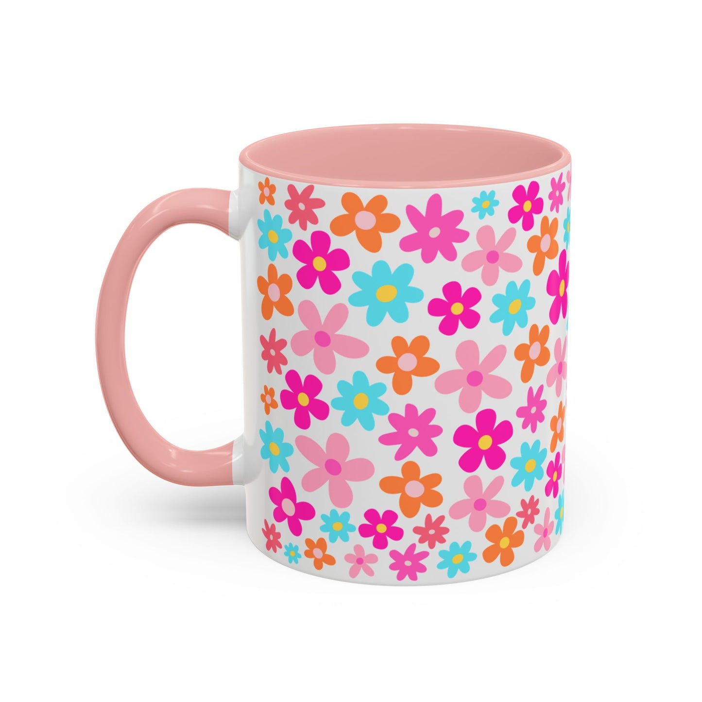 Colorful Floral Accent Coffee Mug for Bright Mornings