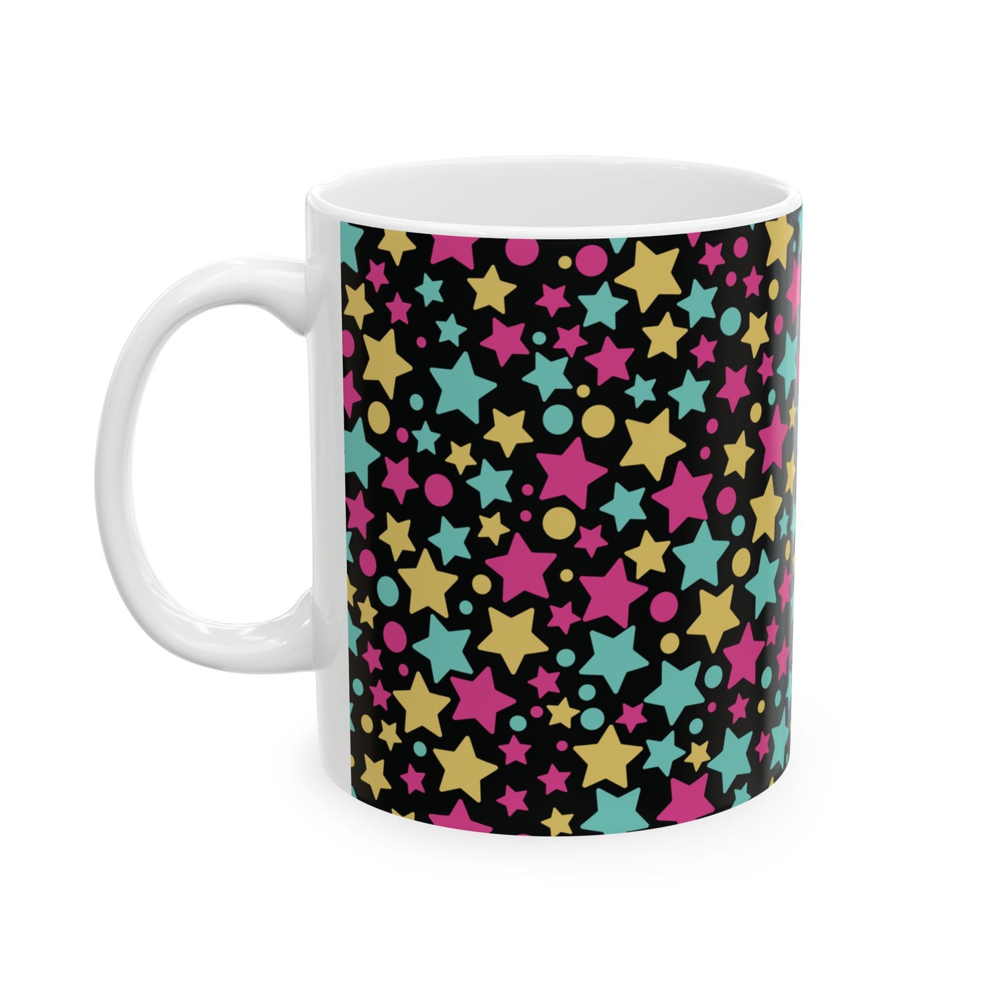 Cute Stars Black Coffee Mug (11oz)