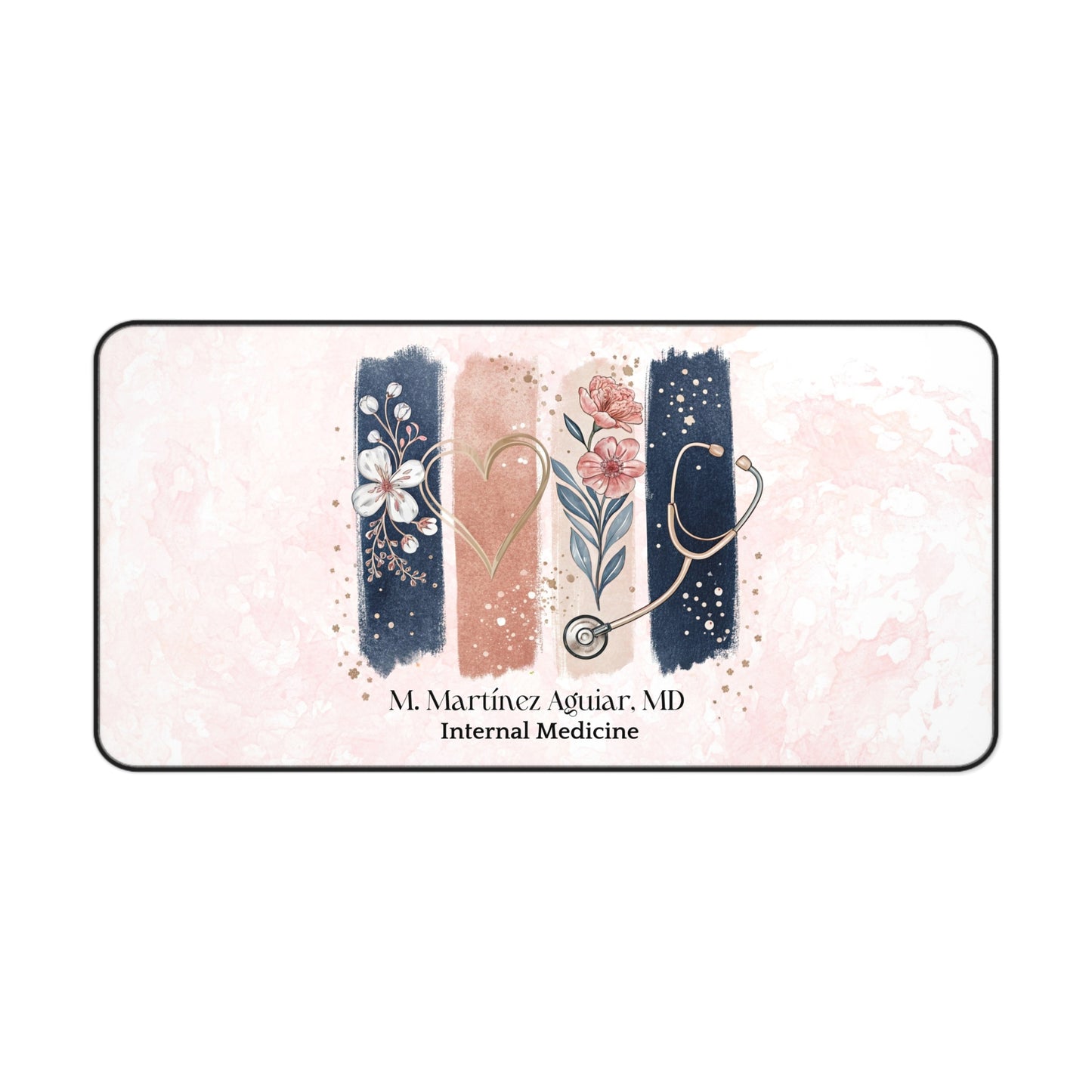 Personalized Floral Desk Mat for Healthcare Professionals, Medical Desk Accessory, Office Decor, Gift for Doctors, Nurses, Medical Staff