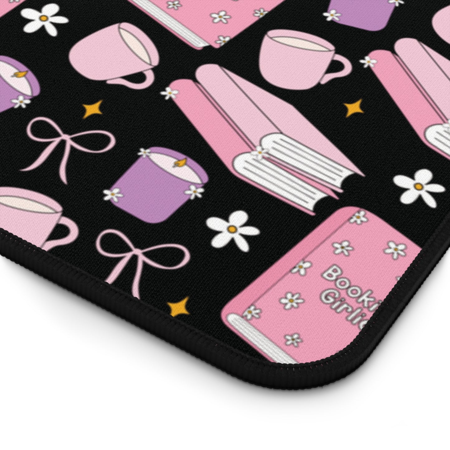 Bookish Girlie Desk Mat - Black