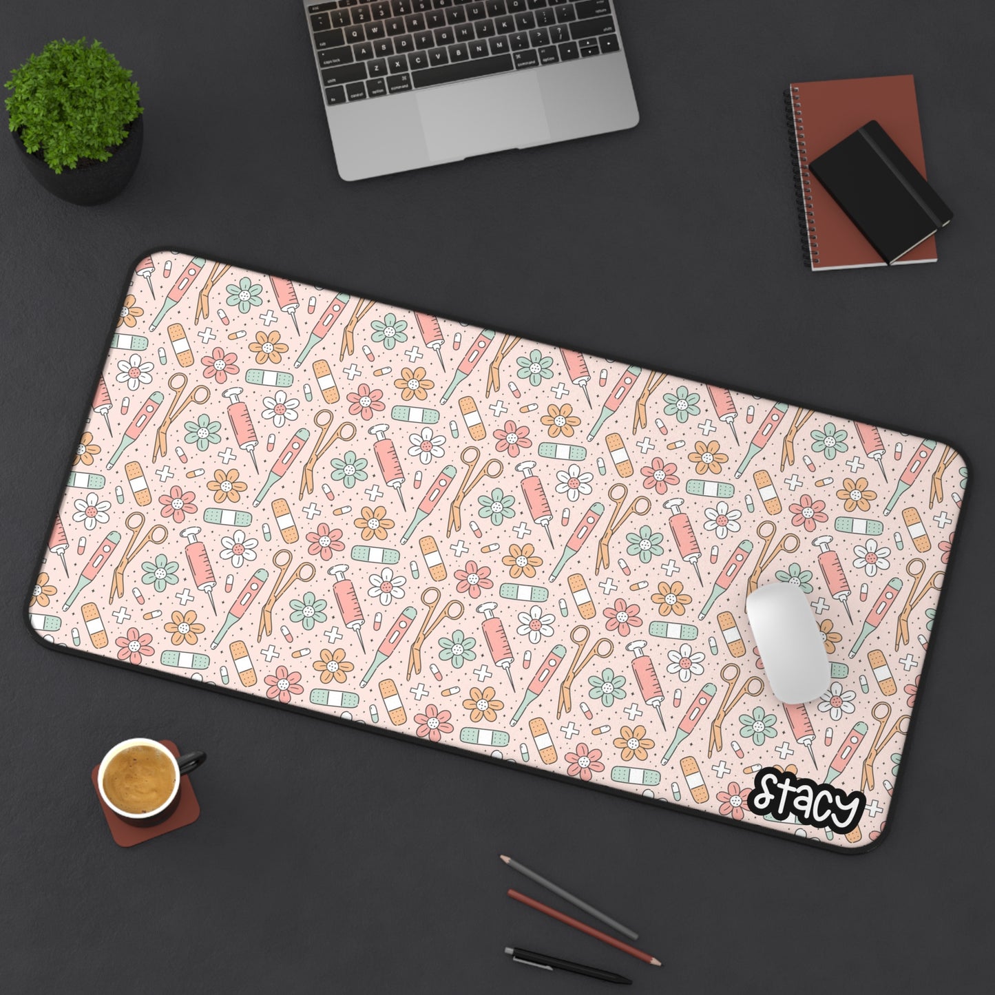 Cute Nurse Themed Desk Mat, Nurse Mouse Pad, Doctor Themed Desk Mat, Doctor Mouse Pad, Office Decor, Gamer Mouse Pad, Gift for Her, Nurse Supplies, Nurse Gift Idea