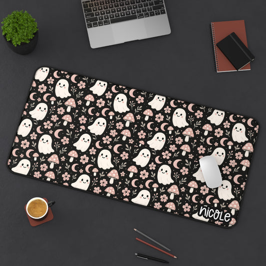 Cute Ghost Desk Mat for Cozy Workspaces, Office Decor, Halloween Vibes, Perfect Gift for Students and Creatives