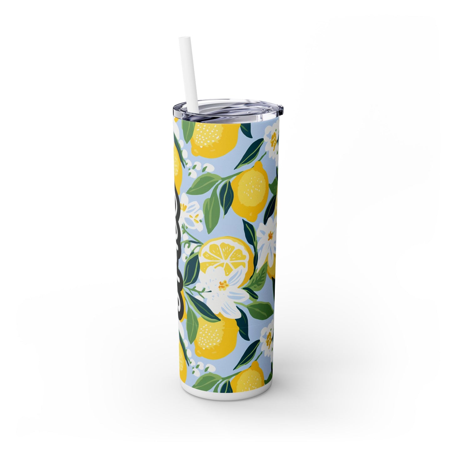 Personalized Lemon Lime Skinny Tumbler with Straw, 20oz