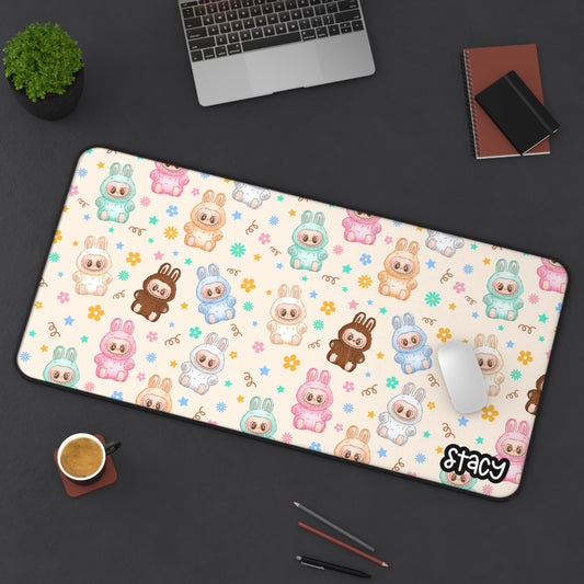 Cute Labubu Desk Mat for Gamers, Colorful Mouse Pad, Office Decor, Gift for Students, Kawaii Desk Accessory