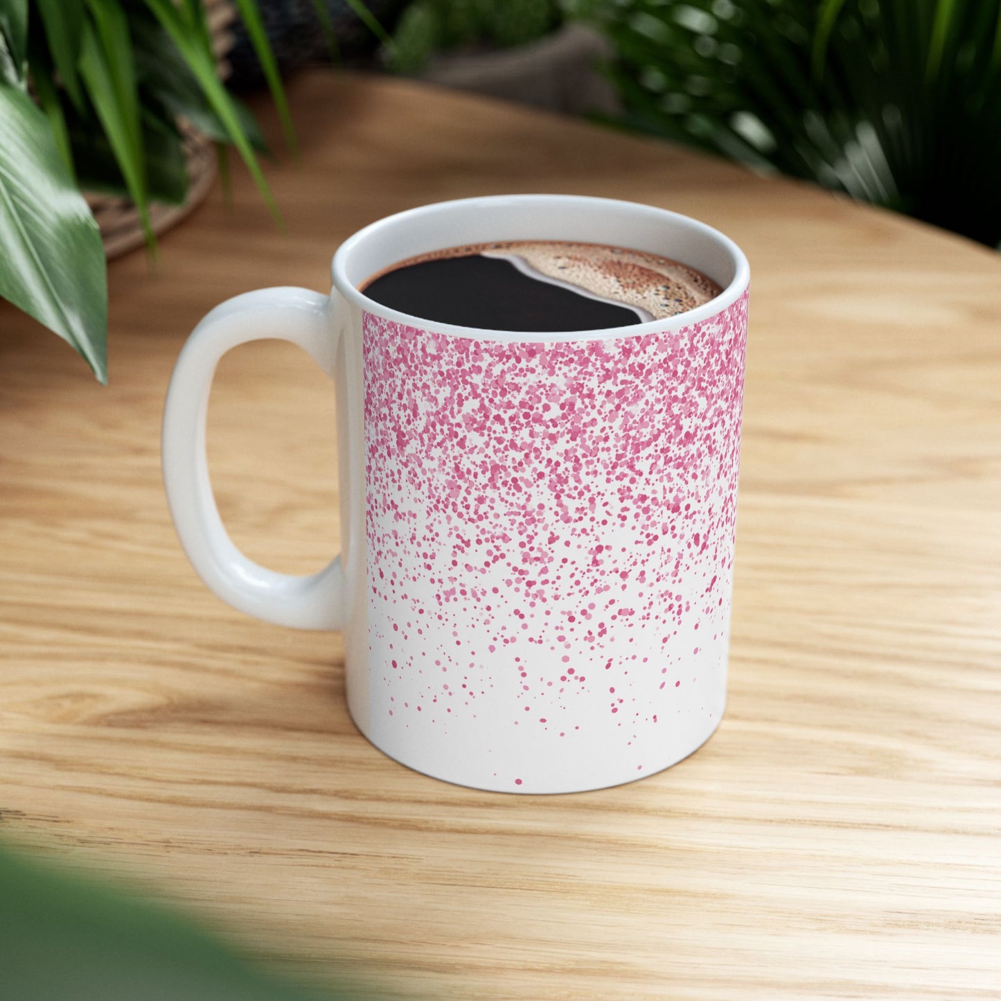 Cute Personalized Pink Glitter Coffee Mug (11oz)