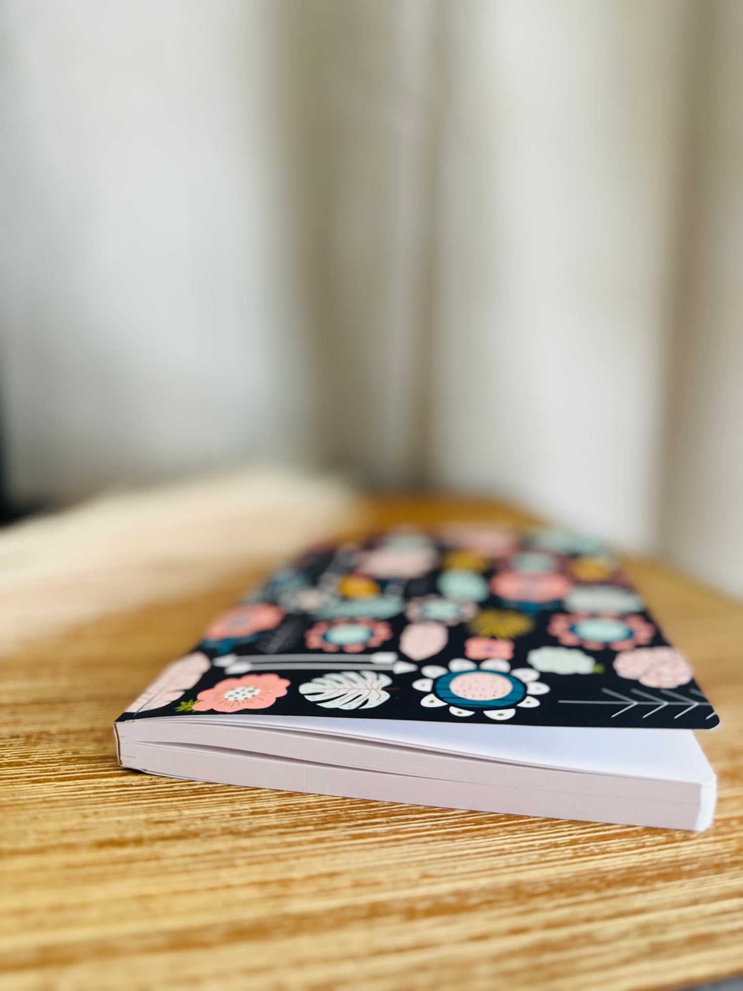 Boho Flowers Navy Blue Softcover Journal | Junk Journal | 200 pages
